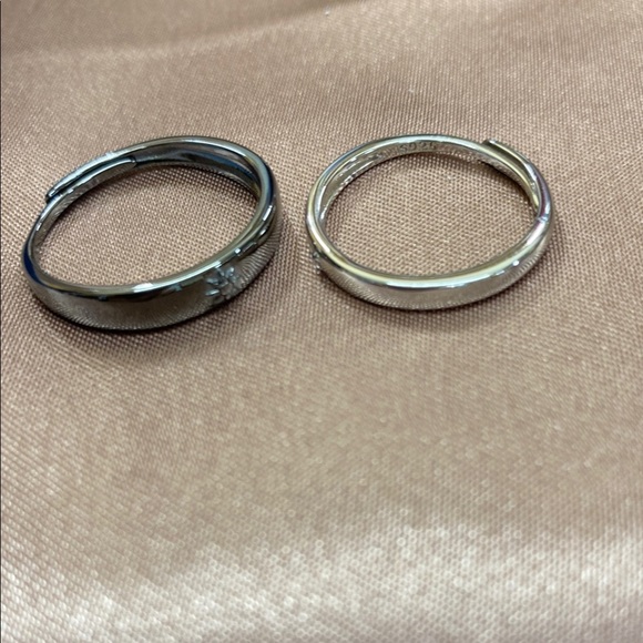 925 Sterling Silver Adjustable Wedding Bands with Sun and Moon - Picture 4 of 4